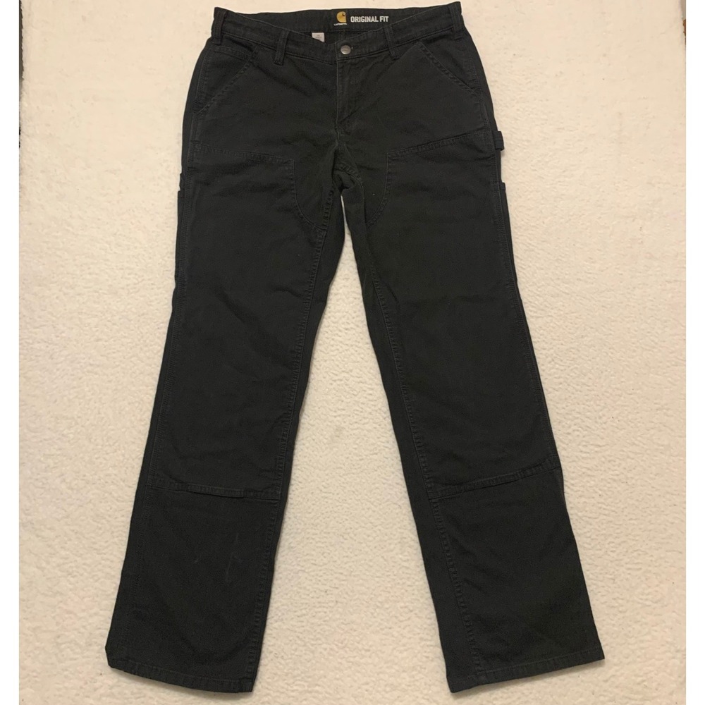 Carhartt Original Fit Double Knee Work Pants Women 10T 33x33 Black Carpenter